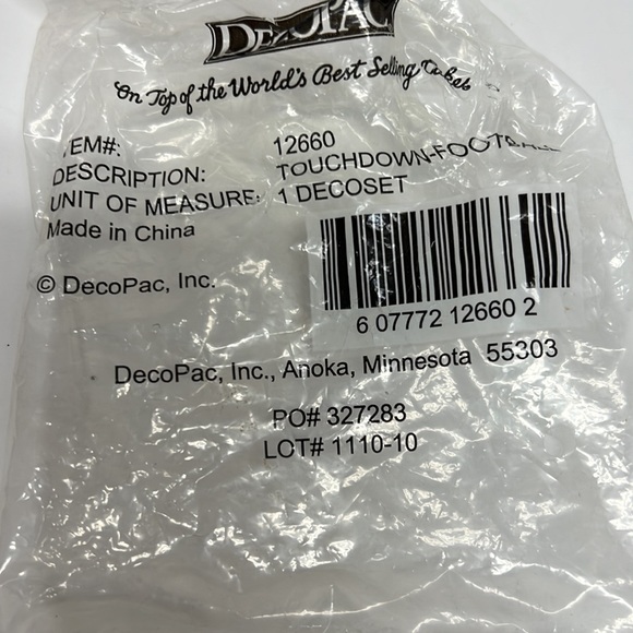 ⭐️3/$15 Touchdown Football Cake Topper Set QB#6 Receiver #12 DecoPac 6pc Party - Picture 7 of 11